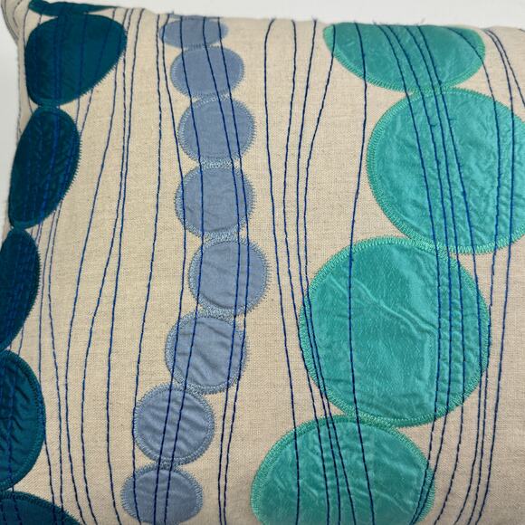 Calvin Klein Embroidered Geometric Print Linen Cotton Boho Decorative Pillow - Picture 8 of 8